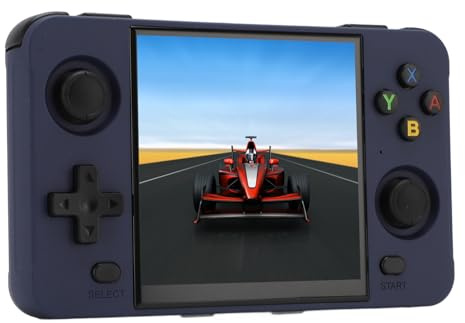 R40S Retro Spelkonsol, Handhållen Bärbar Videospelskonsol med Inbyggda 10 000+ Spel, 16G 64G 2 Minneskort, 4-tums IPS-färgskärm, Handhållen Spelkonsol Lätt Att Bära (BLUE)