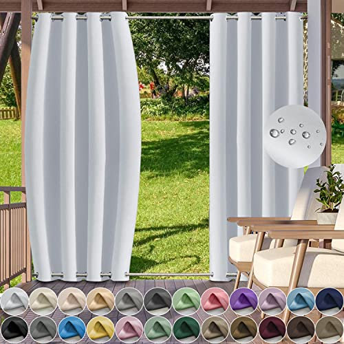Outdoor-Vorhänge für Pavillon/Garten/Balkon/Pergola/Terrasse, wasserdicht, winddicht, Verdunkelungsvorhang, doppelte Ösen, oben und unten, 132,1 x 213,1 cm, Farbe 1