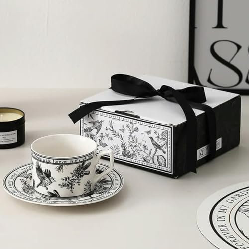 Juego de taza de café y plato de cerámica con asa de estilo nórdico, diseño elegante para los amantes del té y el café