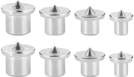 Funnytek 8PCS Dübelspitzen, Dübel Zentrierspitze, Holzdübel Set 6/8/10/12mm | A3-Stahl, Massiv, Dübelhilfe Dübelloch Markierer Dübelsetzer, Holzdübel-Zentrierspitzen Für Holzarbeiten Bohrwerkzeuge