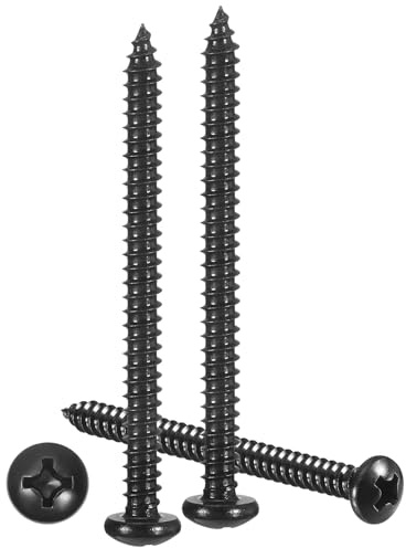 METALLIXITY Phillips Viti Autofilettanti A Testa Svasata (#7x1-1/2) 100Pz, 304 Acciaio Inossidabile Viti Autoperforanti Per Metallo Legno Plastica, Per Armadi Pareti Persiane, Nero