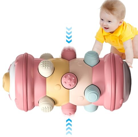 Juguete con Rodillo para Gatear,Juguete con Ruedas para Gatear - en Movimiento con Rodillo de Juego de Actividades sensorial | Juguetes educativos de Aprendizaje para el Aprendizaje del Color