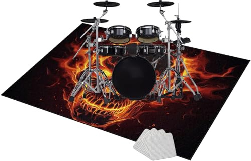 Qivstxug 230 x 180 cm Schallschutzmatte - Drum-Teppich - Schlagzeugteppich - Elektronisch Schlagzeug Snare Drum Rug - Schalldicht Teppiche - Schallschutz Teppich - rutschfeste Trommelmatte für E Drum