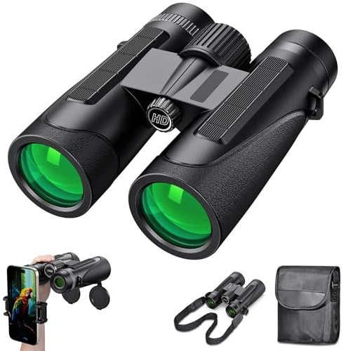 Homavit Kikare 12 x 42, BAK4 Prism FMC kikare, HD kikare vattentät, inklusive bärväska, kikare vuxna, för fågelskådning, jakt, vandring, astronomi