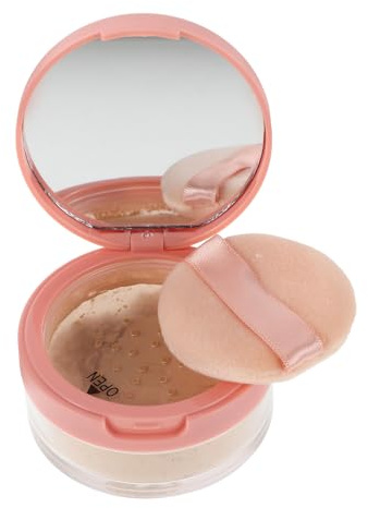 MAGICLULU Polvo Suelto Mate Control Grasa Tono Piel Claro con Borla Portátil, Resistente al Sudor y Agua, Polvos Maquillaje Facial Ligeros y Transpirables para Mujeres y Uso Diario