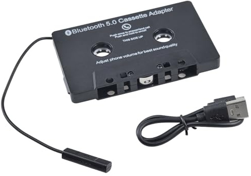 KFZ Kassettenadapter, Bluetooth Kassetten Adapter für Autoradio zu AUX Empfänger Freisprecheinrichtung, Auto Audio Kassette CD Player MP3 iPod mit 3,5 mm Klinkenstecker für Autokassettenplayer BT001