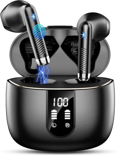 Drsaec Bluetooth 5.4 Kopfhörer, 6D Tiefer Bass In Ear Kopfhörer Kabellos Bluetooth 2026 Neu Kabellose Kopfhörer mit 4 ENC Mic, 56 Std Noise Cancelling Ear Buds, USB-C, IP7 Wasserdicht Sport Ohrhörer