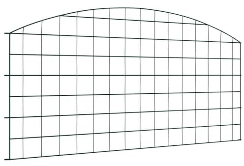 Teichzaun Set 5tlg Grün 100x50 cm, Robuster Stahl Gartenzaun für Teiche und Gärten, Witterungsbeständig, Einfache Montage