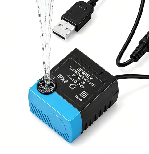 BTFO SP-400LV Pet Water Fountain Replacement Pump, Waterproof Cat & Dog Animal Usb Water Fountain Pump Easy to Clean Compatible with Butterfly/Stainless Steel/Ceramic/360/Seaside