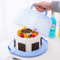 Hangrow Runde Kuchenträger mit Haube und Tragegriff, 10 Zoll Transparentes PP Kuchen-Transportbox, Kuchenbox Mit Verschlussschnalle für Kuchen, 25 x 12.5 cm (Blau)