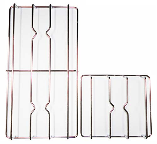 Franza Kit 2 griglie in filo cromato colore inox compatibile con Samet 433 x 230 mm. 202 x 230 mm. per cucina piano cottura 3 fuochi a gas con piastra elettrica - F4709/KIT
