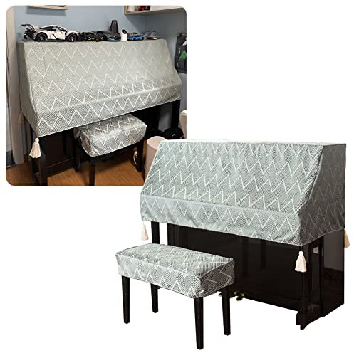 ESOYAWE Upright Piano Cover Jacquardgewebe Aus Polyester Vertikales Klavier Abdeckung, Vertikales Klavier Staubdicht Dekoriert Halbe Abdeckung, Für Vertikales Klavier Elektronisches Klavier