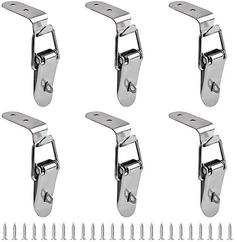 UFURMATE Tool Box Hasps, 6PCS Metal Toggle Latch Cabinet Trunk Trailer Locks Latches 90-Degree Tool Box Locks Latches Toggle Latch Clamp