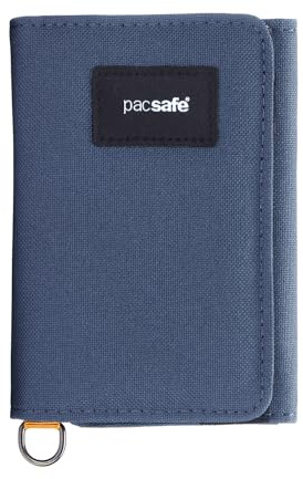 Pacsafe Portafoglio pieghevole da uomo con blocco RFID, colore blu Coastal Blue