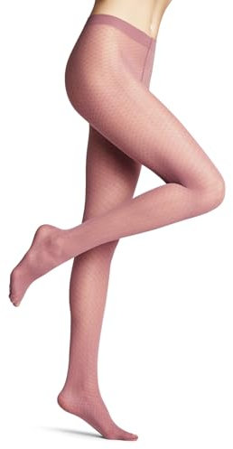 FALKE Damen Strumpfhose Lullaby 20 DEN W Ti transparent gemustert 1 Stück, Rosa Roan Rouge 8936, M