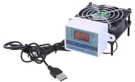 CASNO Ventilador USB de 80 mm con control inteligente de temperatura para refrigeración electrónica, routers de PC, ventilador de alto flujo de aire, juego de ventiladores de temperatura