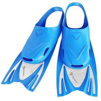 AQUAZON Joy Kinder Schwimmflossen, leicht anzuziehen, superflexibles Material zum Schwimmen und Schnorcheln in trendigen Farben Größen 28 - 35, Farbe:Blue, Größe:30/34