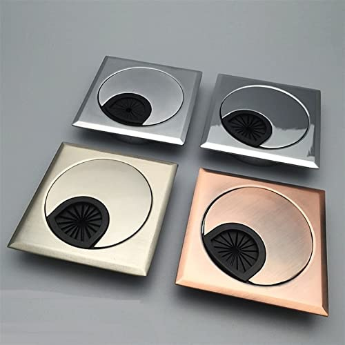 JXZDH Pasacables de Escritorio Pasacables Cuadrado de aleación de Zinc de 60 mm for PC, Escritorio, Mesa, Escritorio, Salida de Cables, Cubierta for Orificio de Cable, 2 Unidades por Lote(Red Bronze)