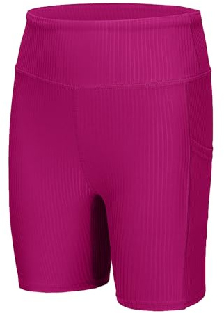 SEAUR Halvlånga shorts flicka cykelshorts sport tennis strand 2 fickor korta leggings sommar flicka utomhus sport, rosa, 134-140