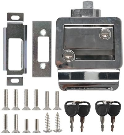Serratura per porta, in metallo antifurto resistente, con 2 chiavi, kit di ricambio per serrature di ingresso rimorchio, per, camion, bagagli, bagno interno