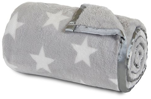 babybay Kuscheldecke, hellgrau Sterne weiß