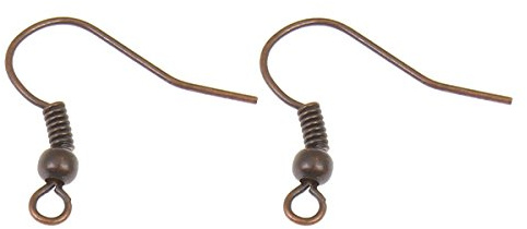 Perlin 300Stk Ohrhaken Ohrringe Fischhaken Haken Ohrfeder 17mm mit Rund Kupfer Schmuckzubehör - Schmuckherstellung M3 x2