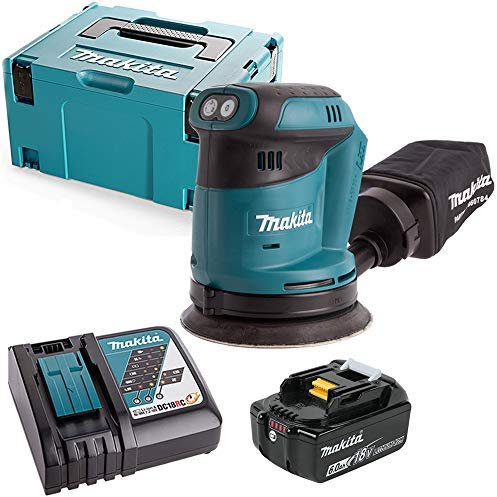 Makita DBO180 18V Li-ion Random Orbit Sander with 1 x 6.0Ah Battery, Charger & Case