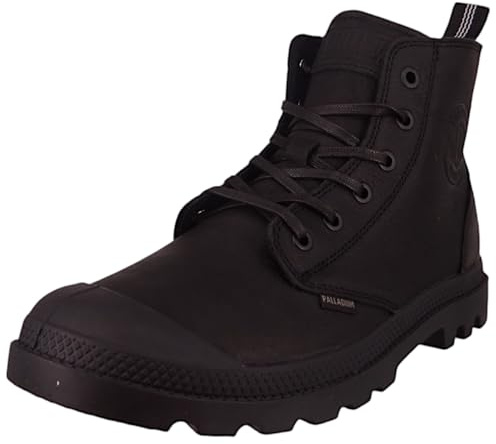 Palladium unisex pampa dragkedja läder ankelstövel, Svart, 9 UK