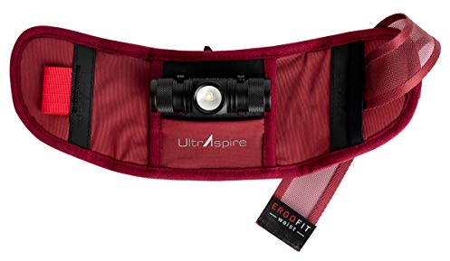 'UltrAspire Lumen Ally Waist Belt (Light NOT Included) - Burgundy/Cherry Tomato, Universal (28''- 40'')'