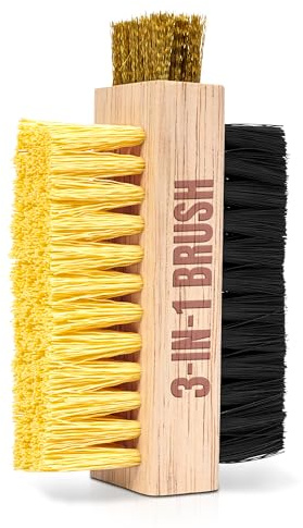 Pink Miracle Multi Purpose Shoe Cleaning Brush - with Strong, Medium and Soft Bristles for All Fabric Types