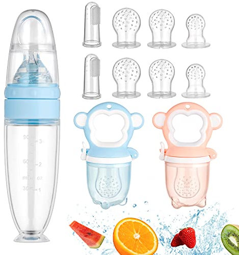 Ballery Fruchtsauger Baby, Fruchtsauger für Obst 90 ml Baby Food Feeder Fütterungs Flasche für Kleinkinder Fruchtsauger Schnuller Beißring Obstsauger