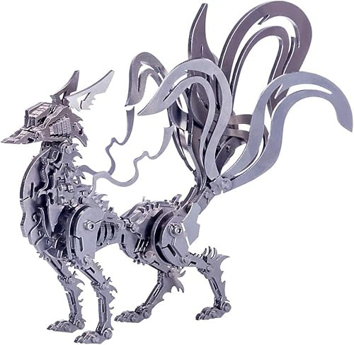 JOMIOD Metall 3D Modell, DIY Neunschwänziger Fuchs Metall Modellbausatz, 3D Metall Puzzle Kit, Metall Mechanische Puzzle Laserschnitt Modell Bausatz Konstruktionsspielzeug für Erwachsene und Kinder