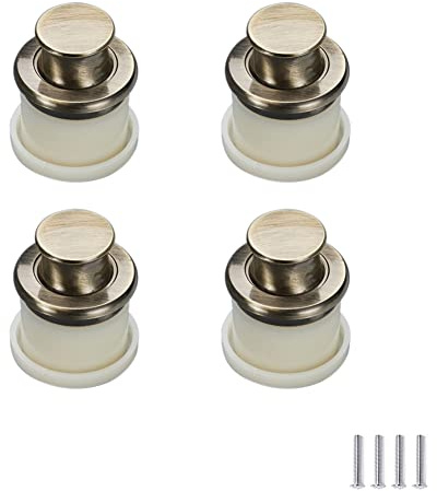 SYDARSYN 4 pièces Bouton Poussoir Poignee de Placard Encastré Poignée Tatami Caché Poignées Bouton poussoir Invisibles Poignées de Tiroir Cuisine Bouton de porte trou unique