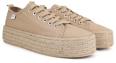 WALK IN PITAS | Tina | Alpargata de Mujer | Mocasines de Mujer | Zapatillas de Verano | Zapatos de Mujer Casuales y Cómodos | Zapatos de PITAS para Mujer | Beige 37