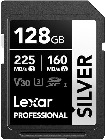 Lexar Scheda di memoria SDXC professionale da 128 GB, UHS-I, C10, U3, V30, video 4K, fino a 205/140 MB/s in lettura/scrittura, per fotografi professionisti, videografi e appassionati