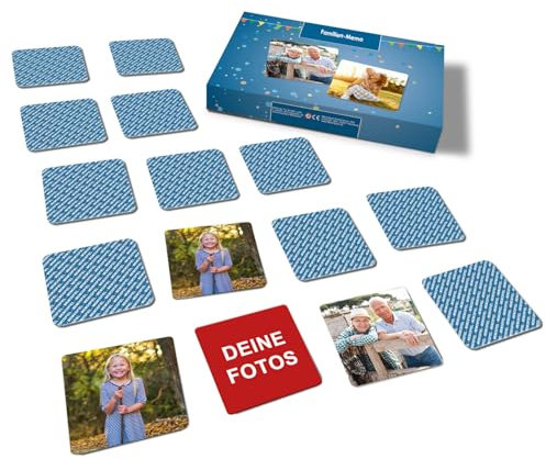 MEINSPIEL - Personalisiertes Memo-Kartenspiel für Kinder - Eigene Fotos auf den Karten - Lernspiel und Gedächtnistraining - 36 Kartenpaare - Ab 6 Jahren