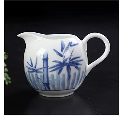Jarra Salsera Azul y Blanca Porcelana Café Leche Jarra Chino Kung Fu Juego de Té Accesorios (D)