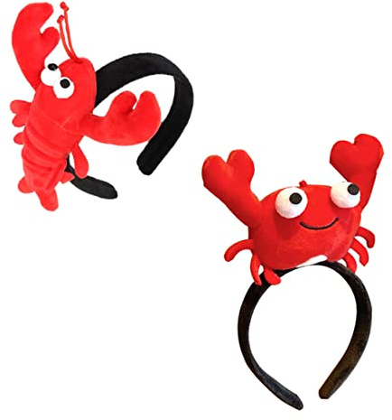 LALADEFIEE 2stücke Lustige Cartoon Haarreifen Mit Krebs Motiv Leichte Kreative Haarbänder Für Kostüm Themenpartys Cosplay Zubehör Für Junge Mädchen Und Erwachsene