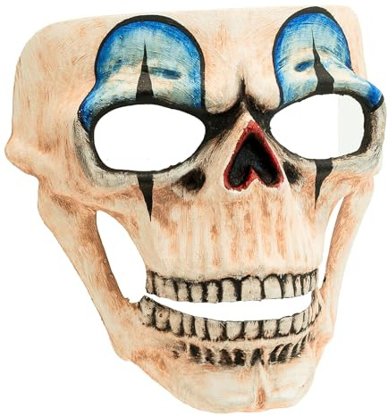 W WIDMANN MILANO Party Fashion - Clown Totenkopf Maske | Im Día de los Muertos- und Killer-Clown-Look, gruseliges Kostümzubehör für Halloween & Karneval
