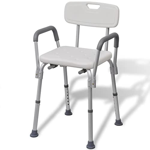 LAPOOH Duschstuhl Aluminium Weiß, Schreibtischstuhl, Schminktisch Stuhl, Büro Stuhl, Bürosessel, Friseurstuhl, Bequemer Stuhl, Stillsessel, Clubsessel - 110129