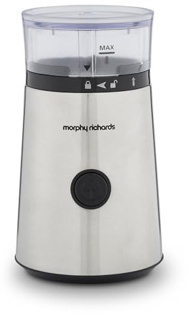 Morphy Richards Electric Coffee Grinder, One Touch Control, 60g Bean Capacity, Spice & Herbs, Removable Grind Cup, Stainless Steel Body & Chopping Blade 150W, 210252