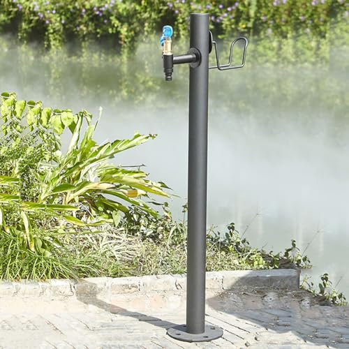 Colonne d'eau de jardin verticale en acier inoxydable 304 - Anti-gel - Montage au sol - Robinet d'eau pour jardin extérieur - Fontaine