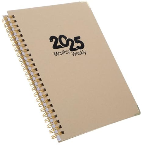 STOBOK Tagesplaner-notizbuch 2025 Wochen- Und Monatstagebuch Akademischer Planer Kraftpapier Hardcover in