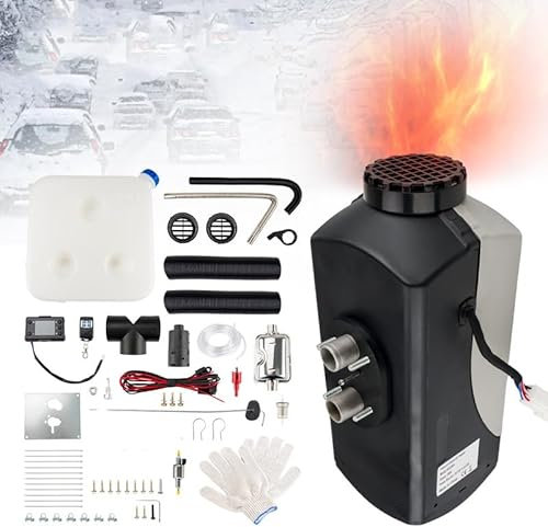 Calentador de combustible de estacionamiento de 5KW/8KW 12V Calentador de aire diésel Calentador de estacionamiento Calentador de noche diésel con interruptor LCD y control remoto Tanque de 10L para