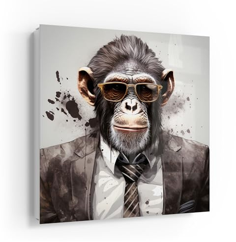 DEQOART Schlüsselkasten weiß | 30x30 cm | Motiv Urbaner Charme | Glas & Metall Schlüssel-Box | Schlüsselschrank mit 50 Haken + 2 Magnete | Moderne Design Box magnetisch & beschreibbar