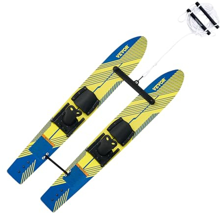 VEVOR 46 tum vattenskidor, vattenskidor för barn med X-7 justerbara bindningar, dubbelhandtag rep och avtagbar stabiliserande stång, träning vattenskidor kombo för barn ungdomar upp till 136 kg