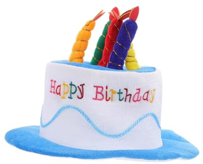 Beaupretty Gorro de Cumpleaños Unisex Sombrero de Pastel con Velas Accesorio para para Adultos Celebraciones Alegres Diseño Divertido