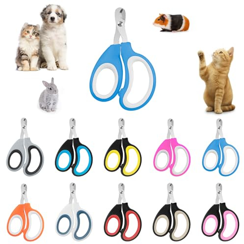 KoMvzyl 20 Pcs Cat Nail Clipper Bulk Kitten Claw Trimmer Pet Nail Cutter Claw Care for Cats, Kittens, Bunny, Puppy, Rabbit, Gatos, and More