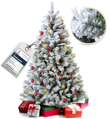 Künstlicher Weihnachtsbaum mit Schnee 240 cm – Schnee-beflockter Premium-Tannenbaum – Majestätisch & realistisch – künstliche weihnachtsbäume – Langlebig & stabil mit Metallständer-10 Jahre Garantie