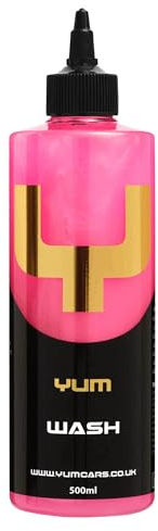 Yum Wash – pH Neutral Car Shampoo for Hand Wash and Maintenance Cleaning – Lubricated Auto Soap Safe on Waxed and Coated Finishes of All Vehicles – Streak-Free Rinse – 500ml Bottle